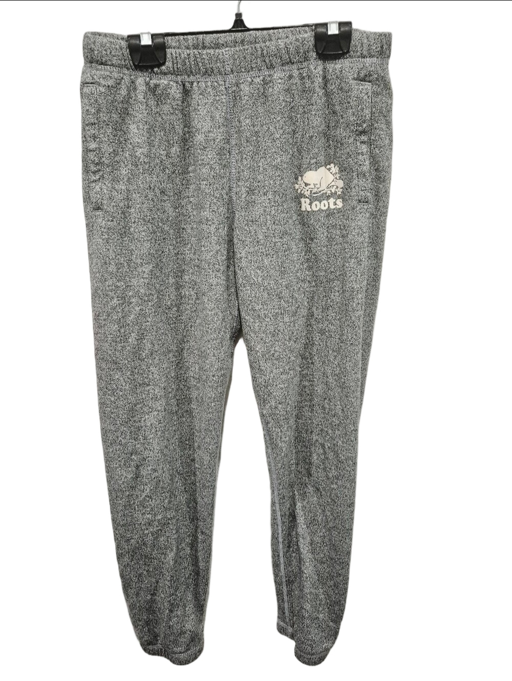 Roots Salt & Pepper Original Slim Sweatpants Grey Fleece Joggers Small S/P